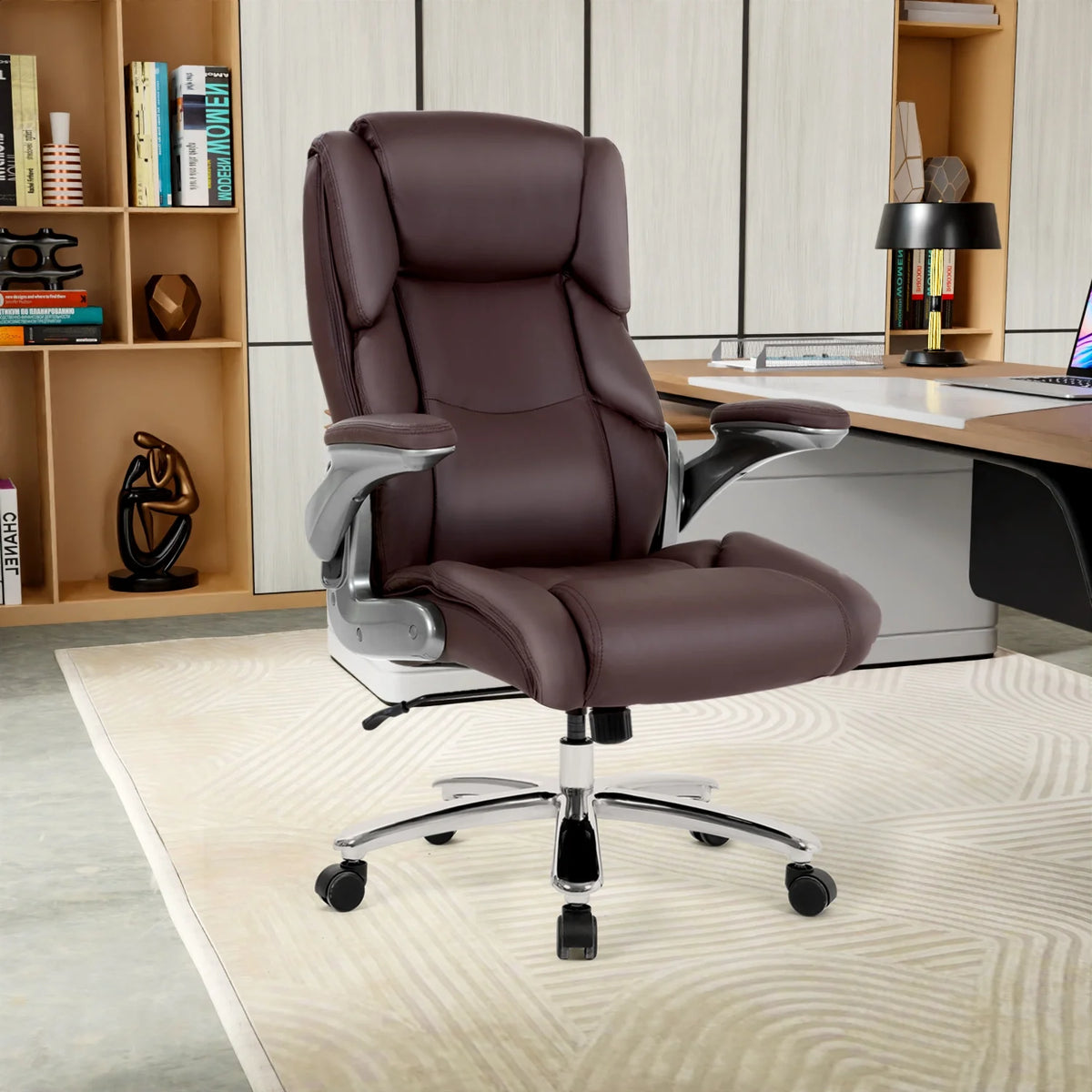 Big and Tall Brown Leather Office Chair 400lbs Z88653