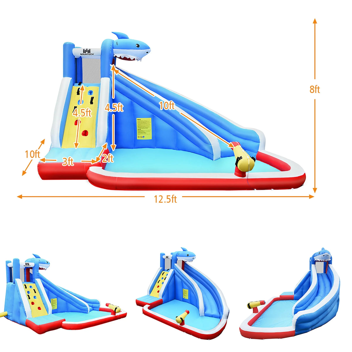 Inflatable Water Slide Bounce House Castle Splash Water Pool J415423