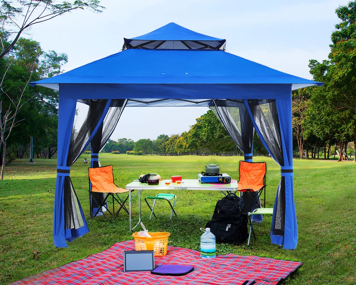 13'x13' Pop up Gazebo Canopy with Mosquito Netting U509