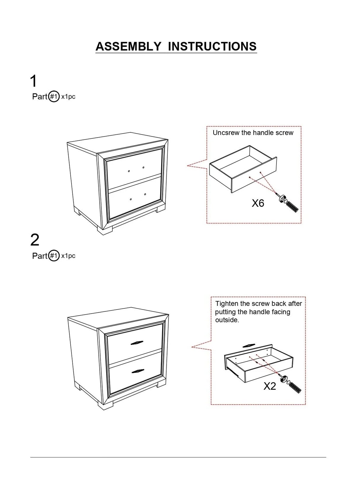 Solid Wood Nightstand Gray K268